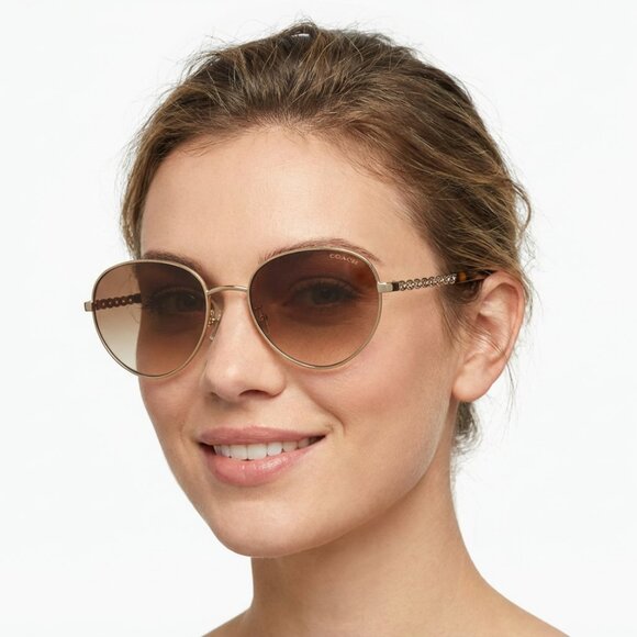 Coach Accessories - COACH Sunglasses – Light Gold Frame / Brown Gradient Lenses
